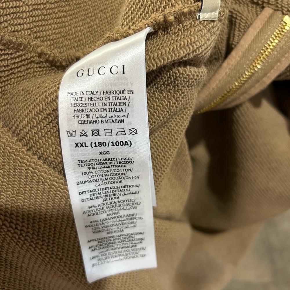 Men's Gucci web striped half zip cotton hoodie size XXL made in Italy NWT - Picture 7 of 10